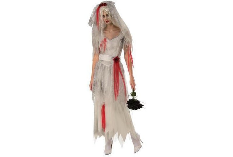 Halloween costume for adults | Creepy ghost bride outfit, perfect for eerie dress-up fun.