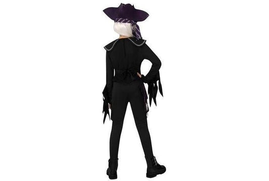 Ghost ship pirate girl costume ideal for spooky Halloween dress-up, perfect for kids.