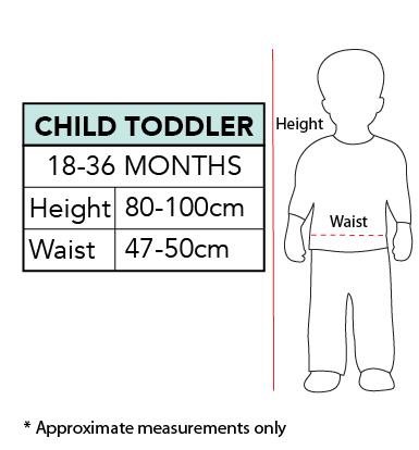 Size chart Kids Ghost Spider Web-Slinging Hero Outfit