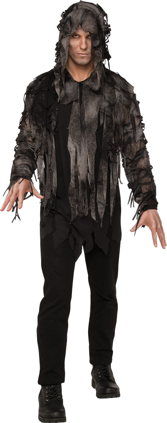 Official Adult Ghoul Costume | Versatile hooded shirt for spooky Halloween fun at home.