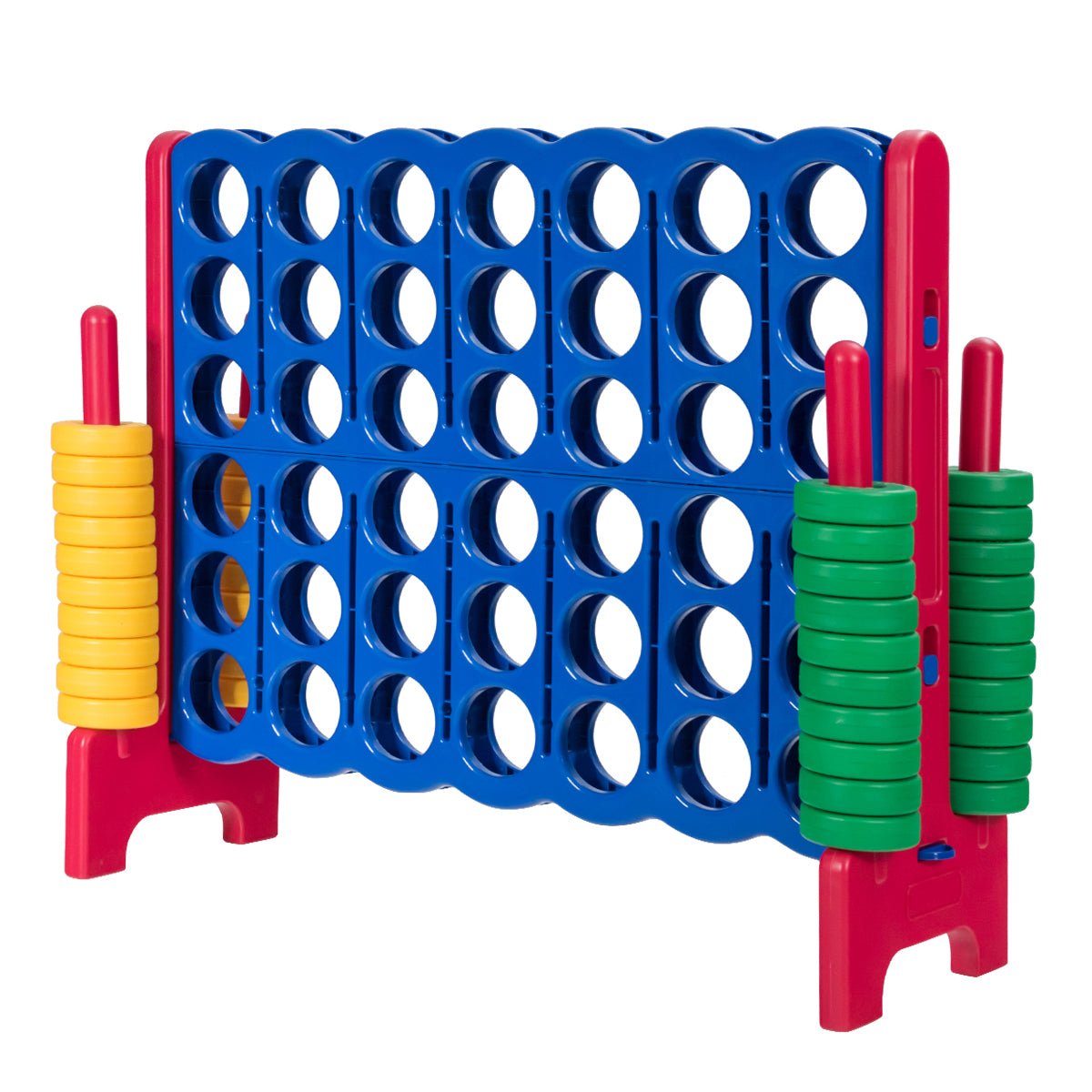 Giant Connect 4 Game - 42 Jumbo Rings for Outdoor Fun in Red
