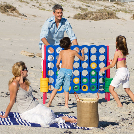 Connect 4 in a Row Game - Jumbo Rings for Garden & Beach Play