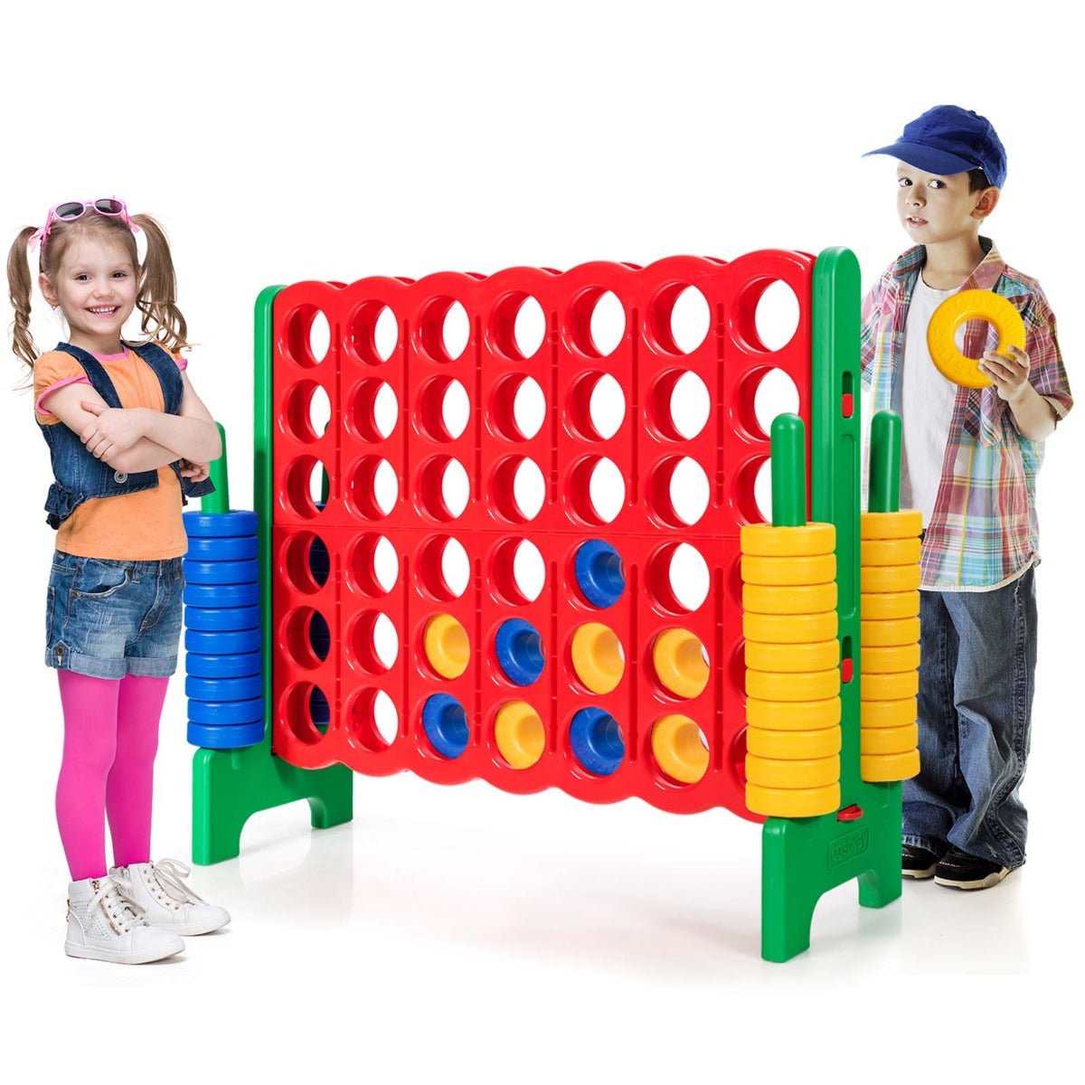 Giant Connect 4 in A Row Set - 42 Jumbo Rings for Exciting Outdoor Play