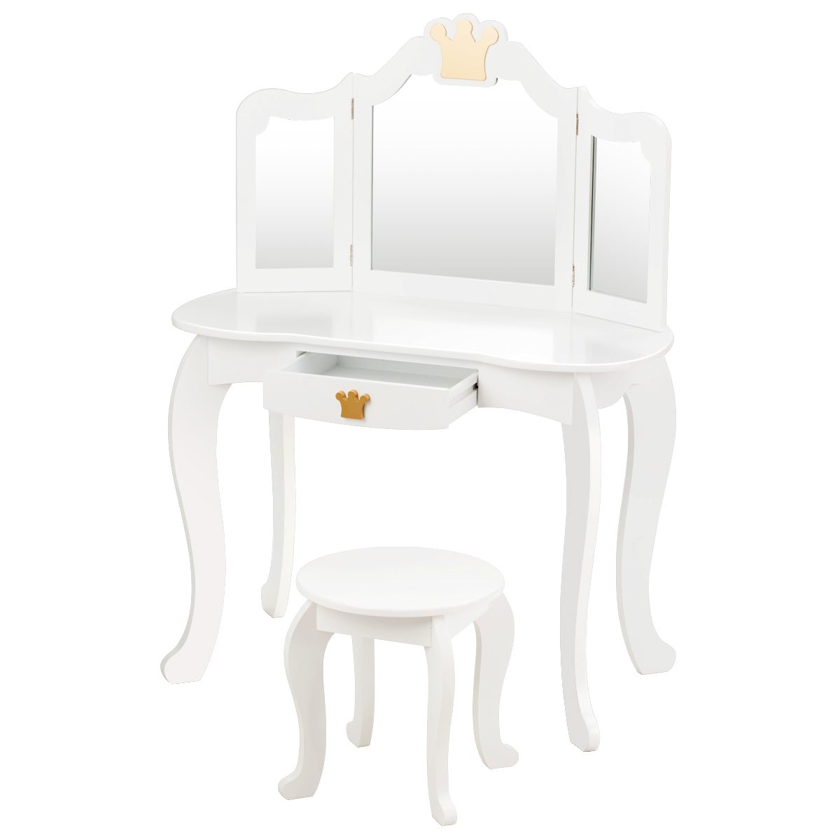 Kids Vanity Table and Chair Set - Mirror & Drawer, Haven of Delight