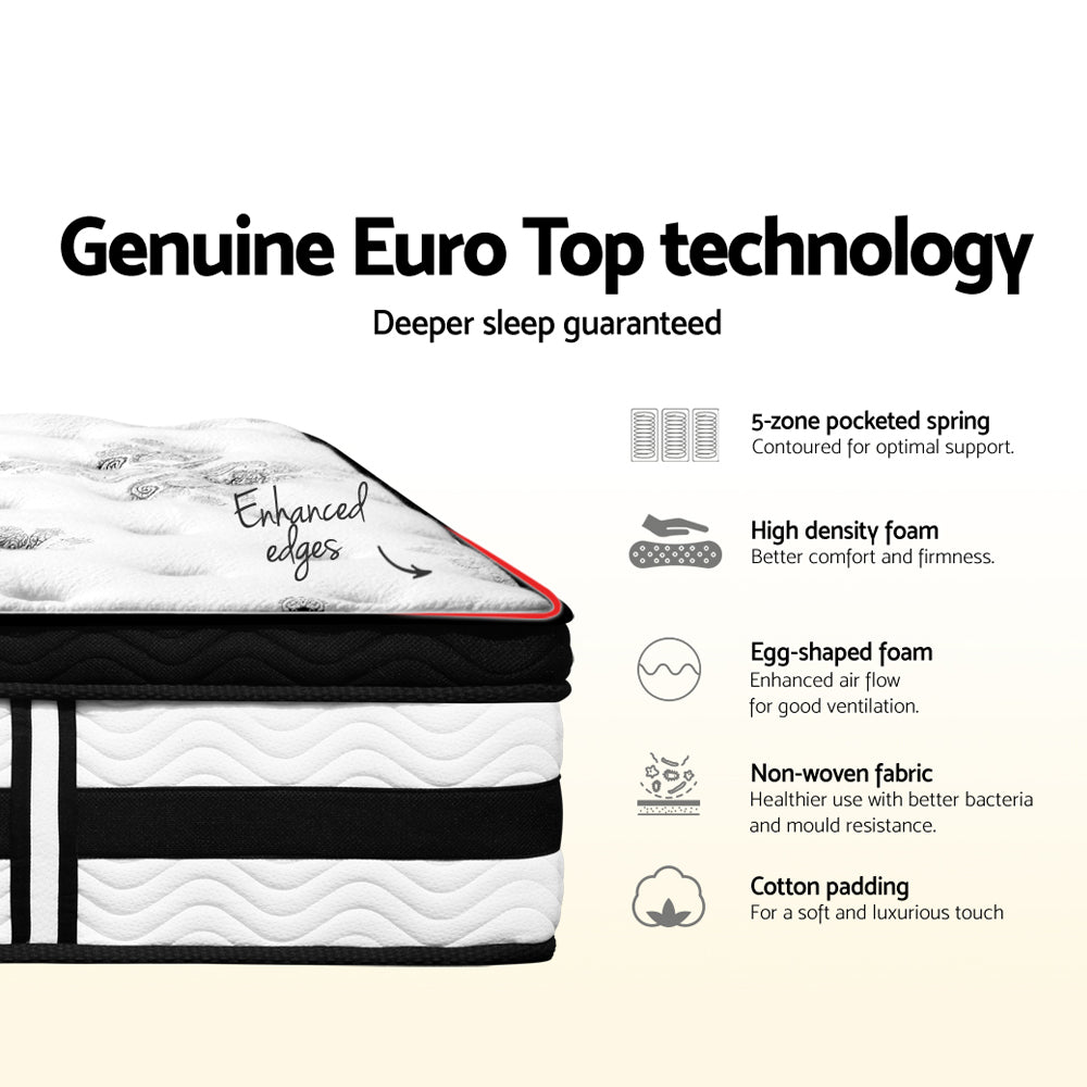 Algarve Euro Top Pocket Spring Mattress with 34cm height for single childrens bed.