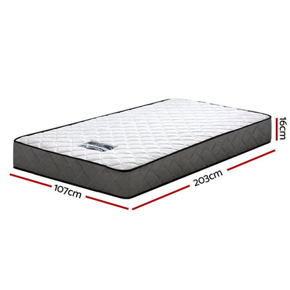 King Single Bonnell Spring Mattress, 16cm thick, medium firm for childrens comfortable sleep.