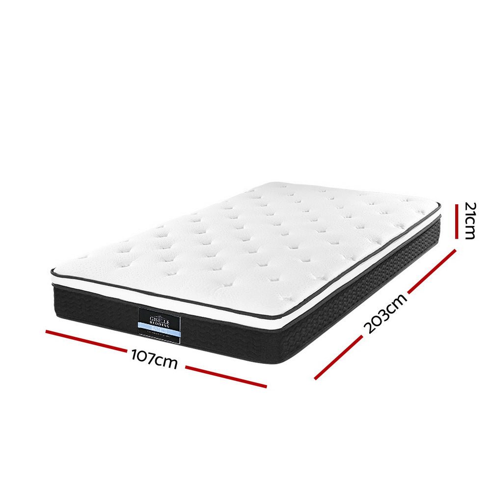 King Single Bonnell Spring Mattress with Euro Top, 21cm thick for childrens cozy sleep.