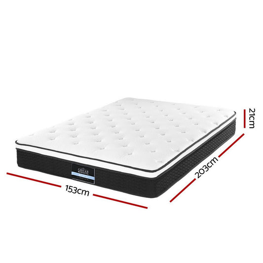 Queen Bonnell Spring Mattress 21cm Thick with Euro Top Ideal for childrens bedroom.