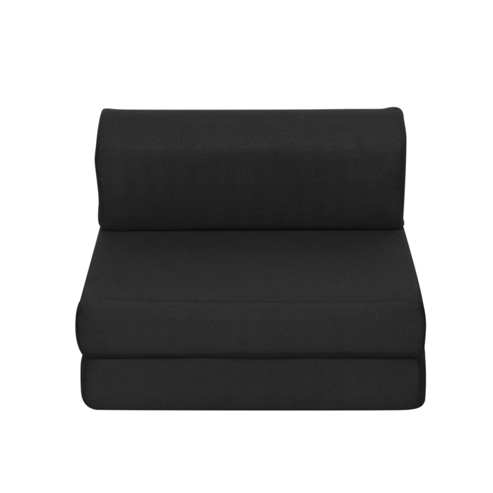 Kids black folding foam mattress by Giselle Bedding, an easy storage solution for playrooms.