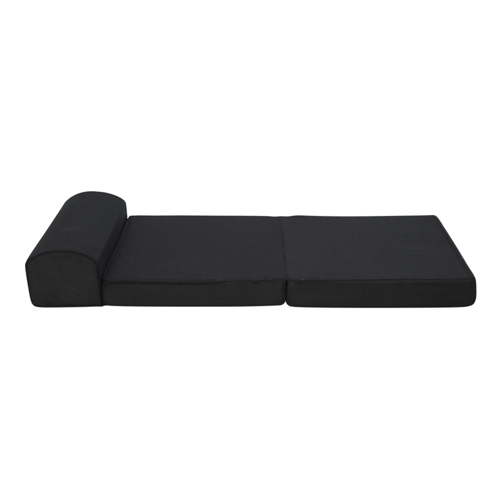 Black folding foam mattress by Giselle Bedding for versatile childrens sleep solutions.