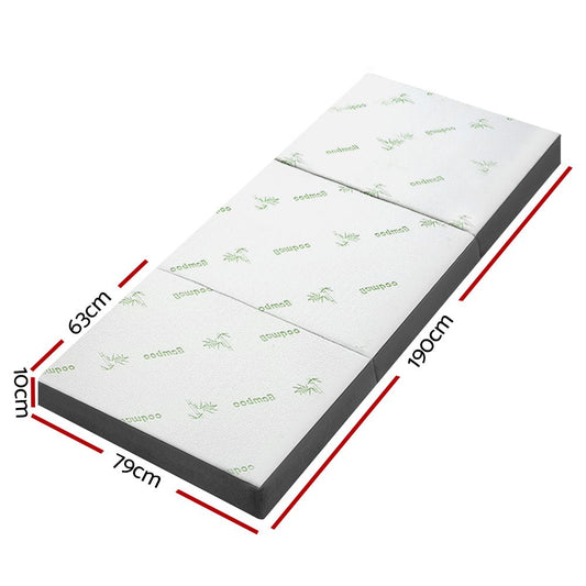 Giselle Bedding Portable Bamboo Mattress for Kids Sleepovers, Folds Easily, Comfortable and Durable.