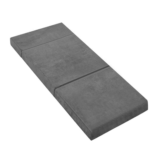 Foldable grey foam sofa bed mattress for kids, portable sleepover solution by Giselle Bedding.