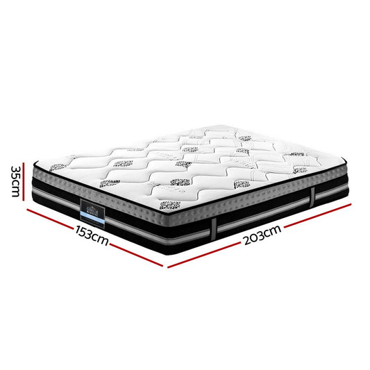 Queen-sized Galaxy Euro Top mattress with cool gel, 35cm thick, ideal for childrens comfortable sleep.