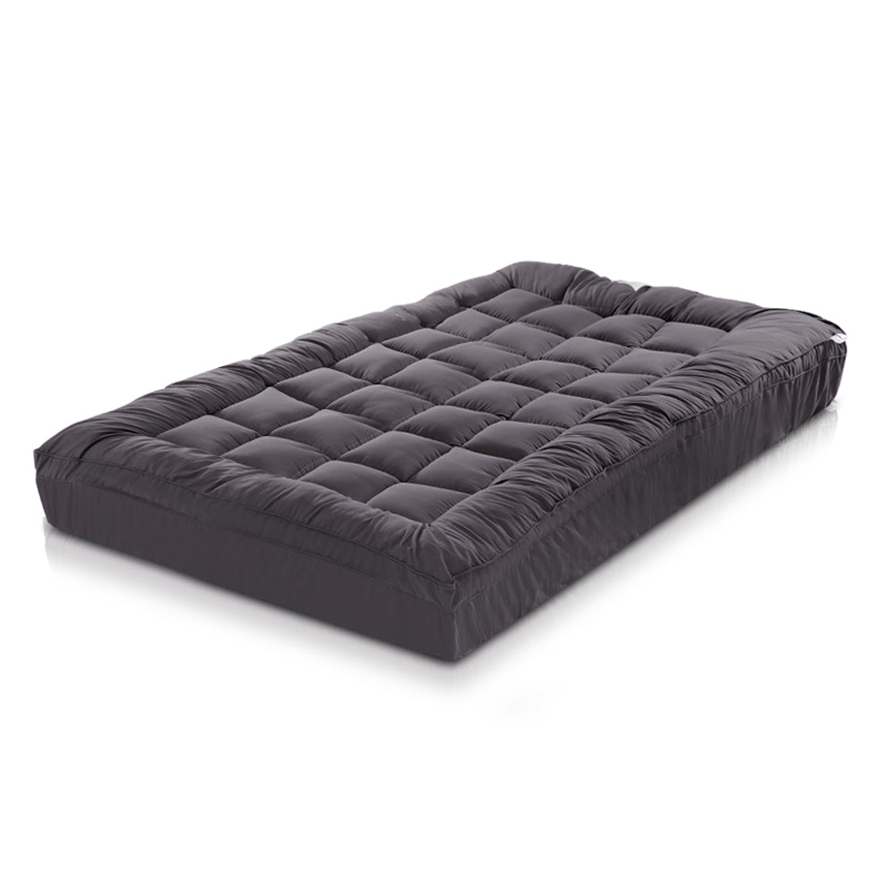 Single-size bamboo charcoal pillowtop mattress topper by Giselle Bedding, ideal for childrens comfort.