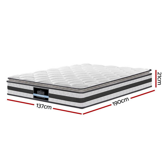 Giselle Bedding Normay Bonnell Spring Mattress 21cm Thick Double - Ideal comfort for kids bedroom.