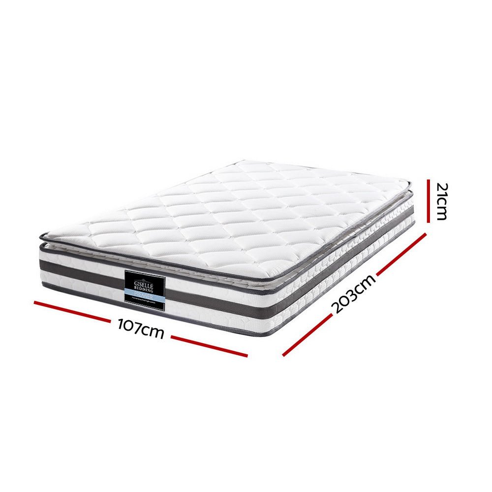 King Single mattress with 21cm thickness, featuring Bonnell spring for childrens comfort.