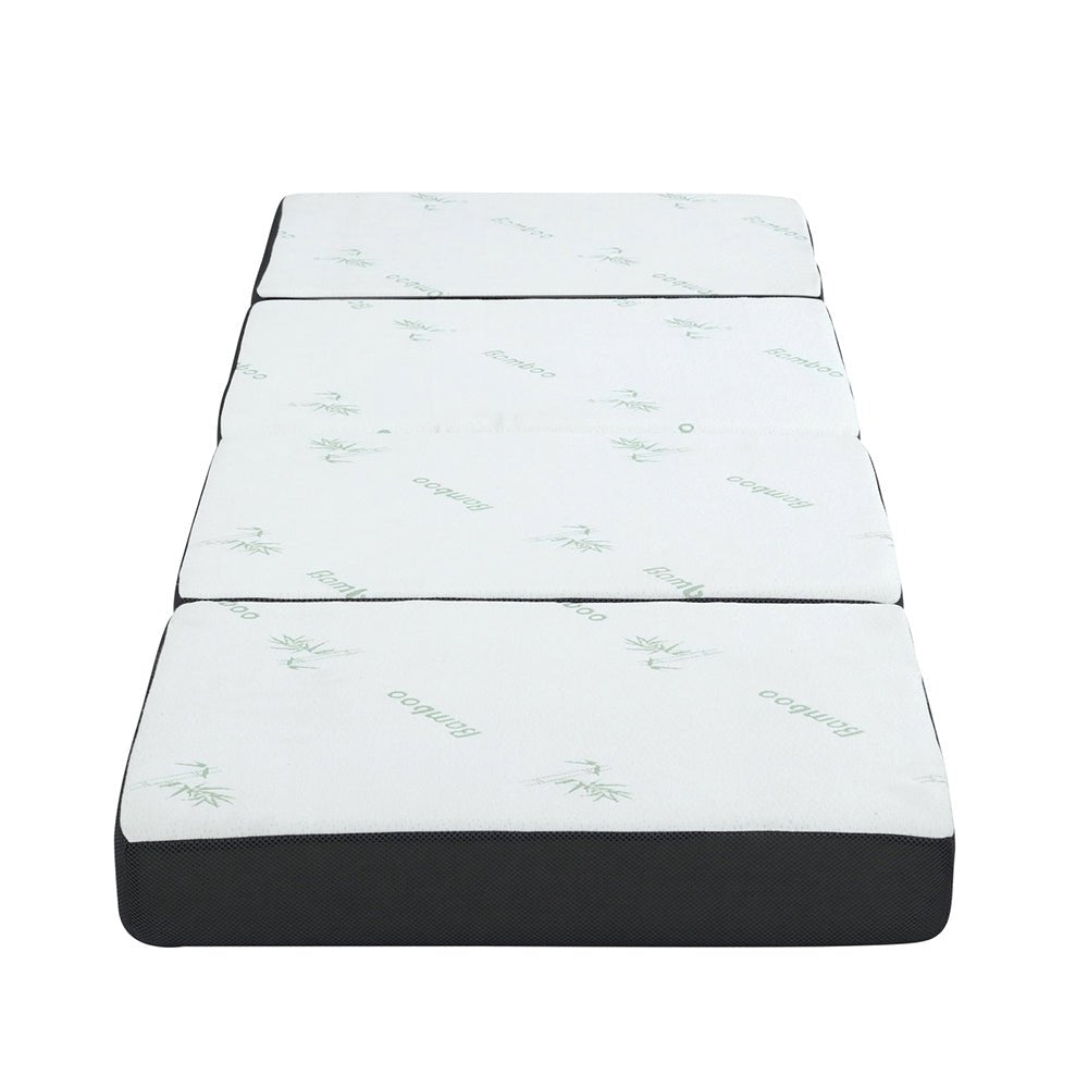 Foldable foam floor bed for kids, portable tri-fold design, Giselle Bedding, 180cm length.