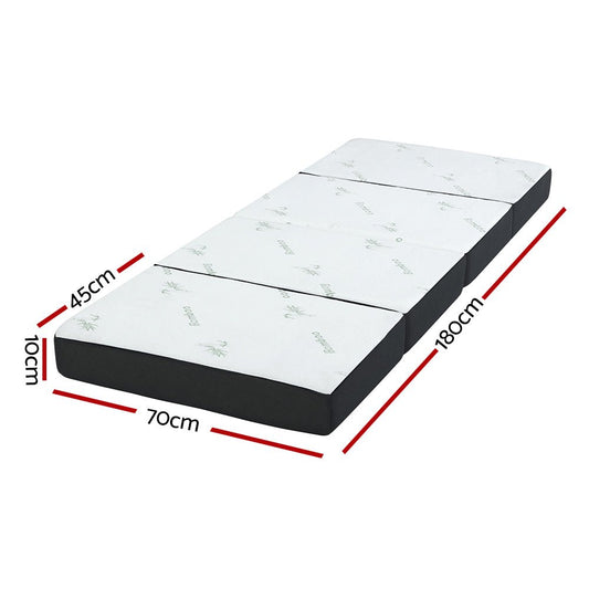 Portable foam floor bed for kids, Giselle Bedding Tri Fold Mattress, 180cm.