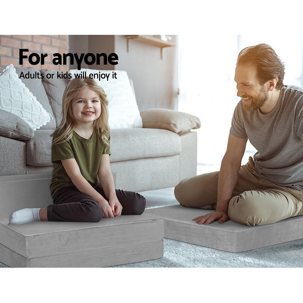 Giselle foldable foam mattress and sofa bed for kids playroom or sleepover convenience.