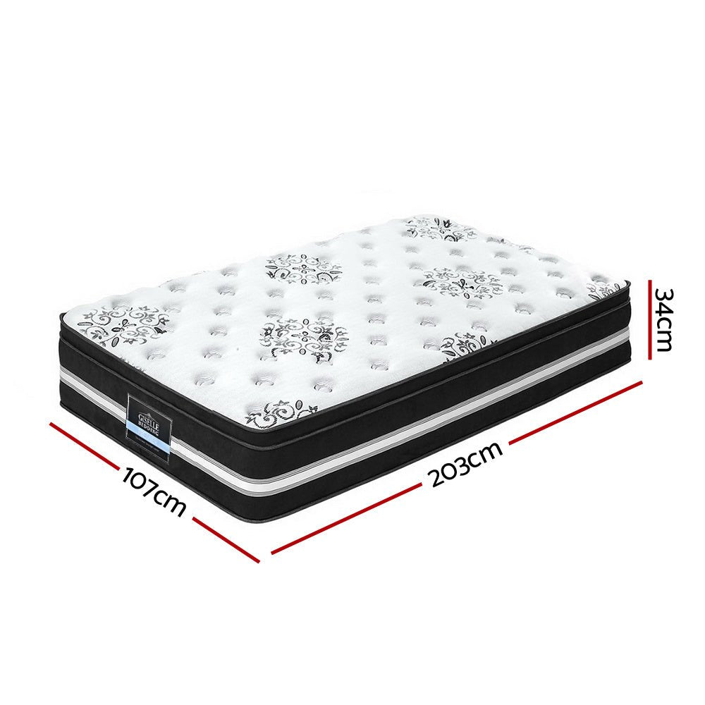 Giselle cool gel memory foam mattress, perfect for kids single beds, Eurotop design