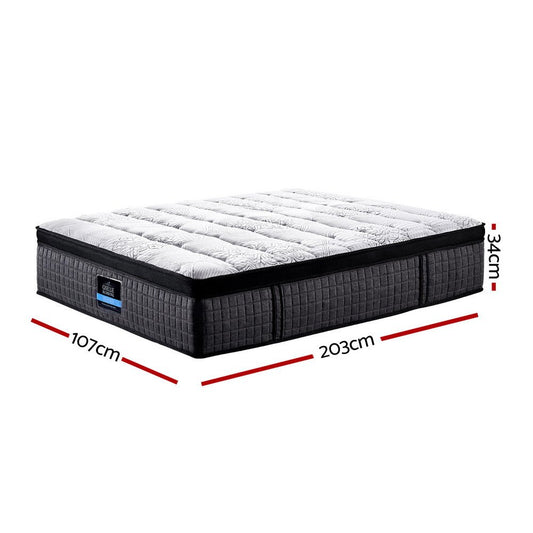 King Single 9 Zone Latex Foam Mattress, 34cm thick, ideal for kids quality sleep.