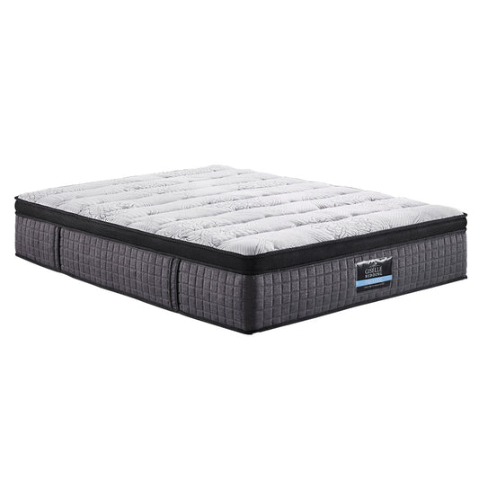 9-zone pocket spring mattress with latex foam for childrens queen bed, medium-firm support.