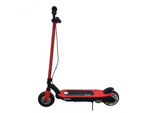 Red VS200 Go Skitz Electric Scooter for kids, perfect for fun outdoor rides at home.