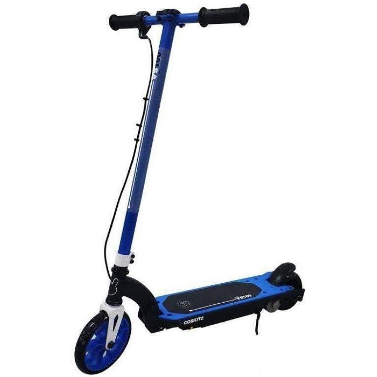 Blue Go Skitz VS100 Electric Scooter designed for kids, perfect for outdoor play at home