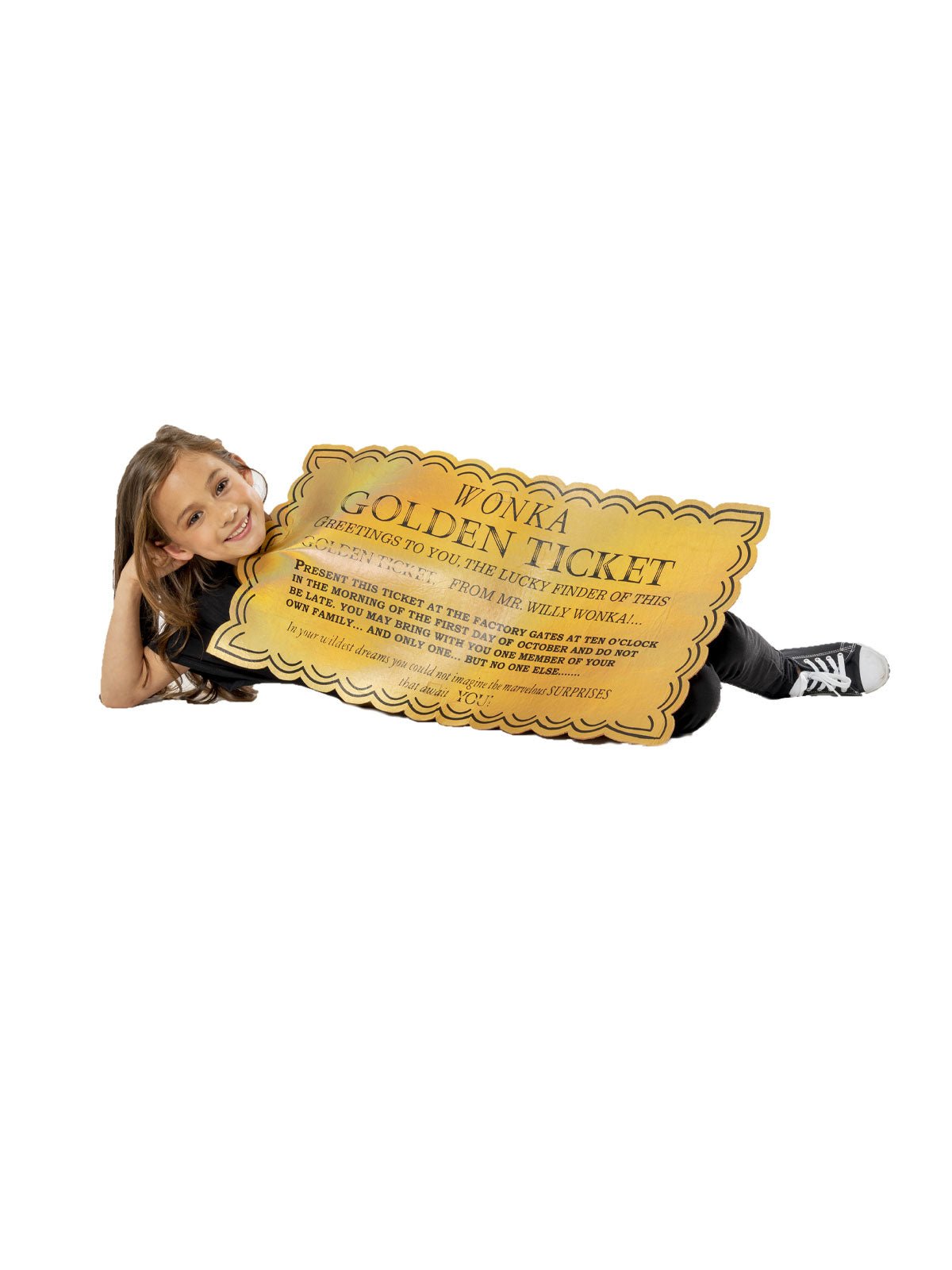 Golden Ticket Tabard for Kids, Willy Wonka Costume - Perfect for imaginative play at home.