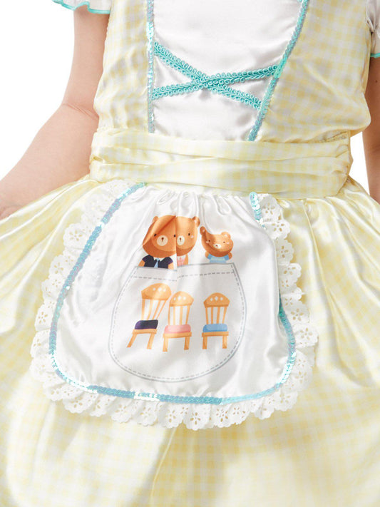 Kids Goldilocks costume | Satin dress with apron for imaginative playtime at home.