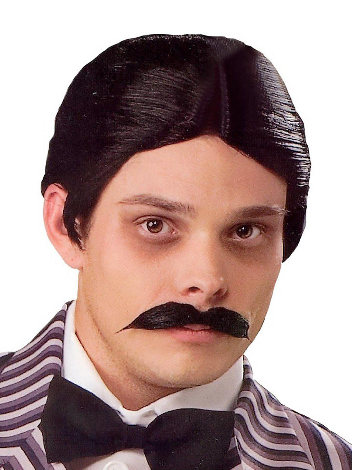 The Addams Family Gomez wig and mustache set | perfect for kids costume parties.