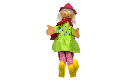 Colorful Good Witch hand puppet for imaginative play at home - perfect for kids.