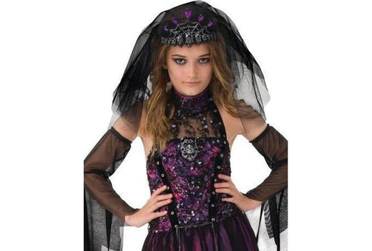 Gothic Princess Halloween Costume | Dress and Crown Set for Girls at Home.