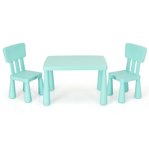 Green Kids Table Set with 2 Chairs - Reading Nook for Little Ones