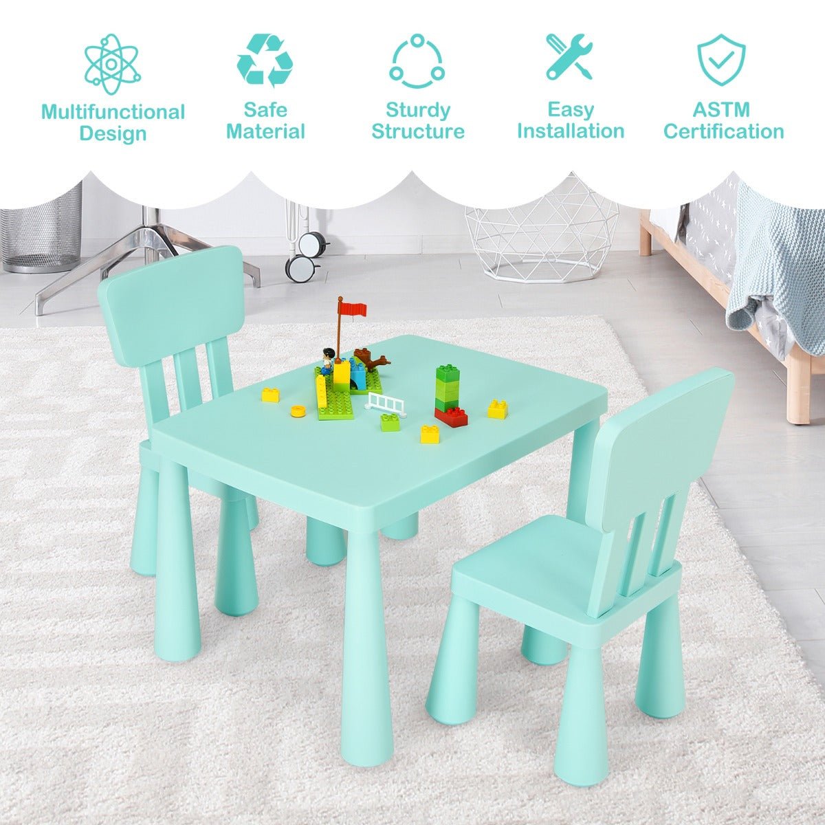 Children's Green Table Set for Reading - Create Your Reading Space