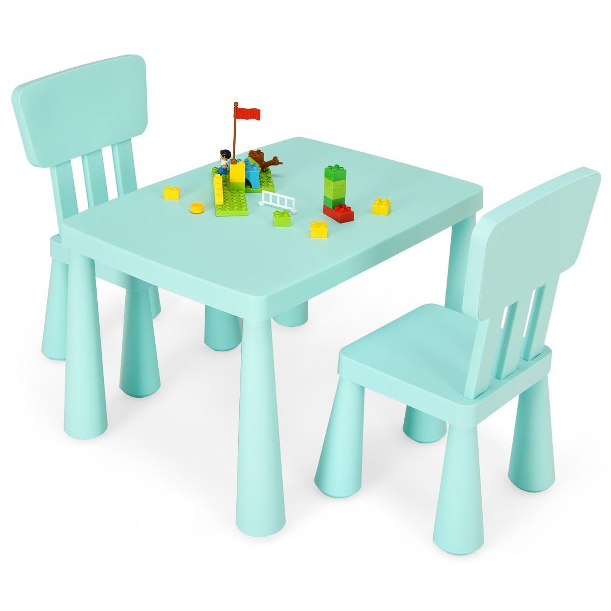 3-Piece Kids Green Table Set for Reading - Spark Imagination