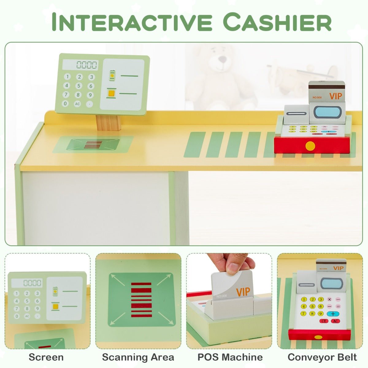 Wooden Cash Register and Money Play