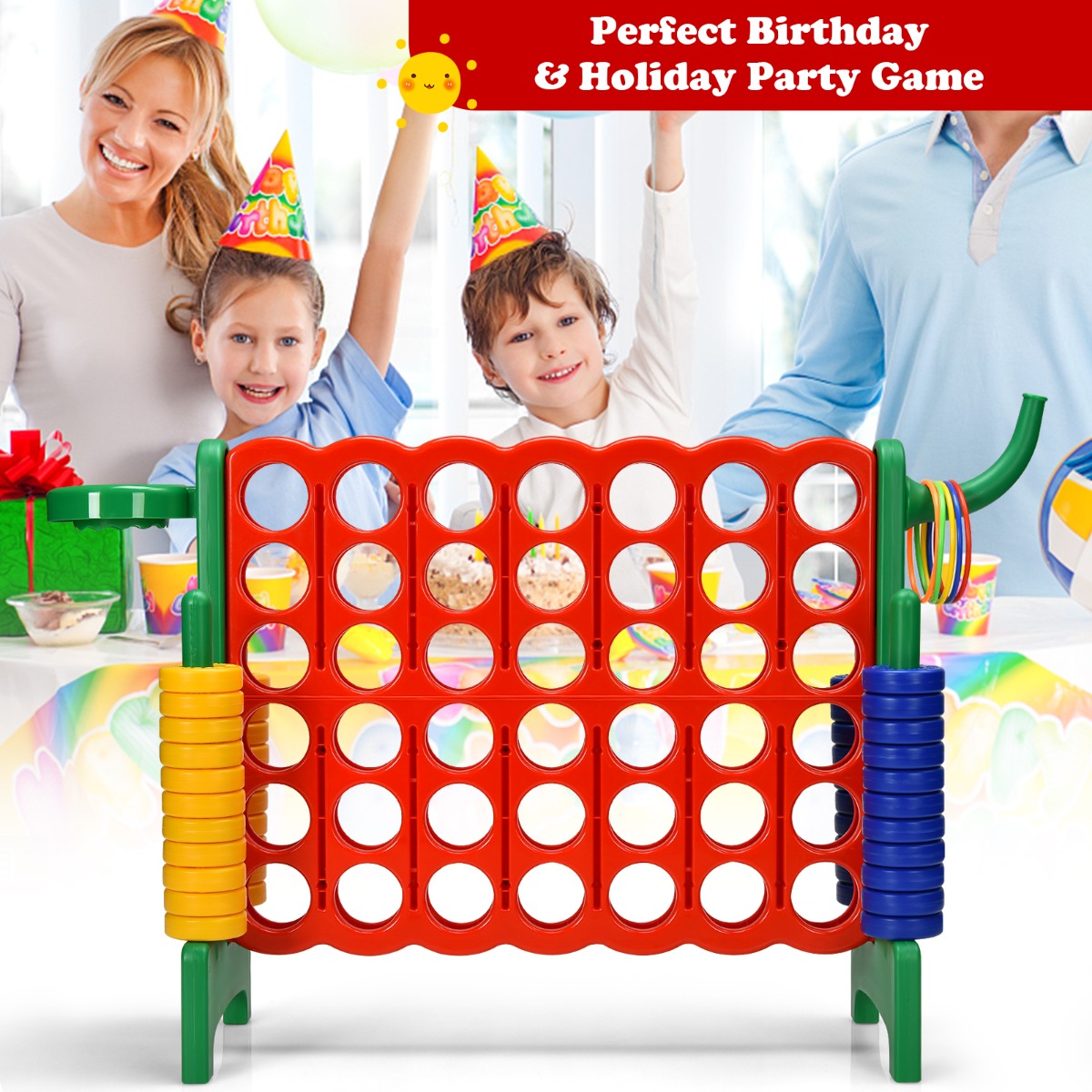 Outdoor game set with 4 games in 1, perfect for kids and adults at home.