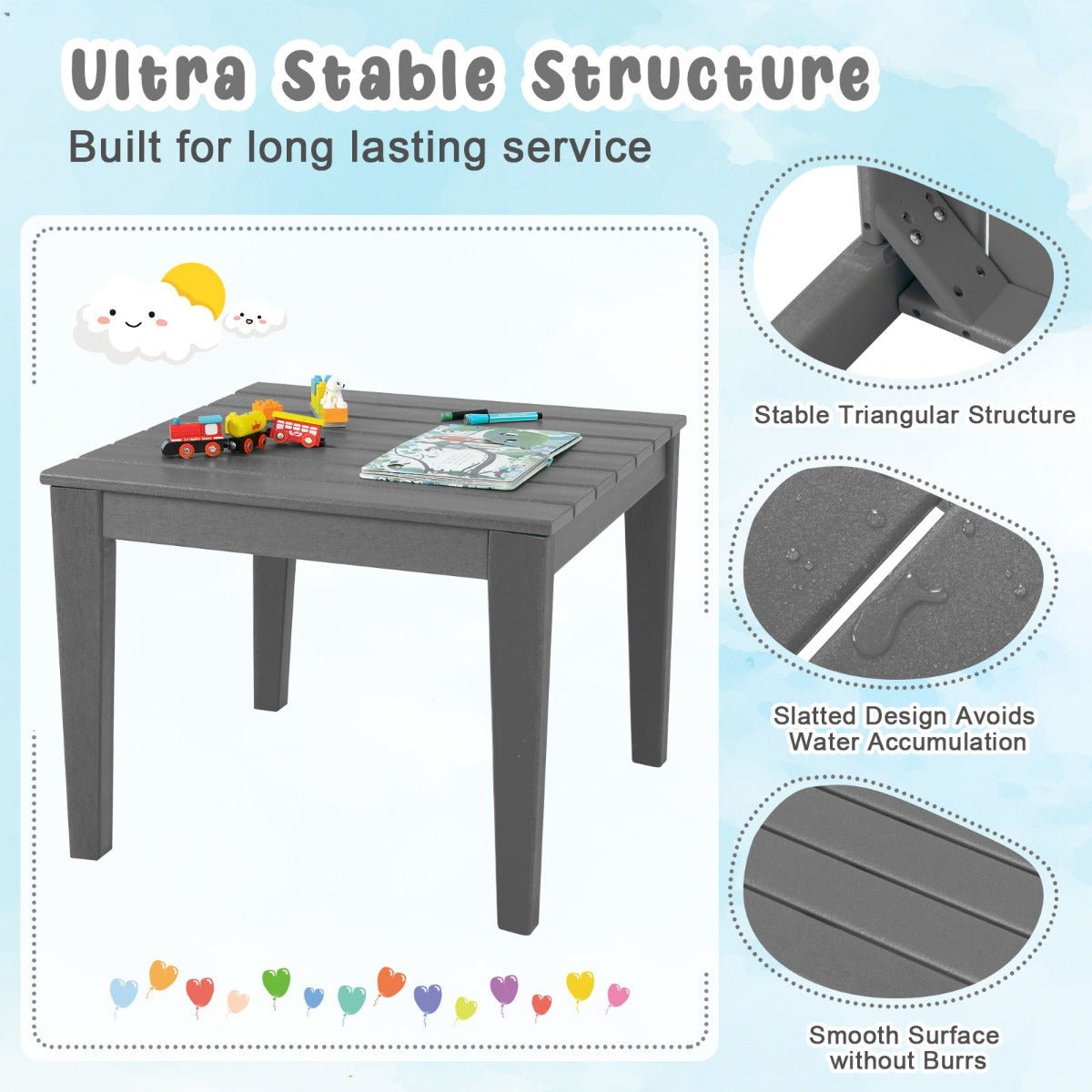 Creating Memories: Grey Kids Table Set