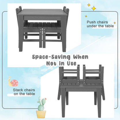 Grey Kids Table & Chairs Set: Comfortable Adventures
