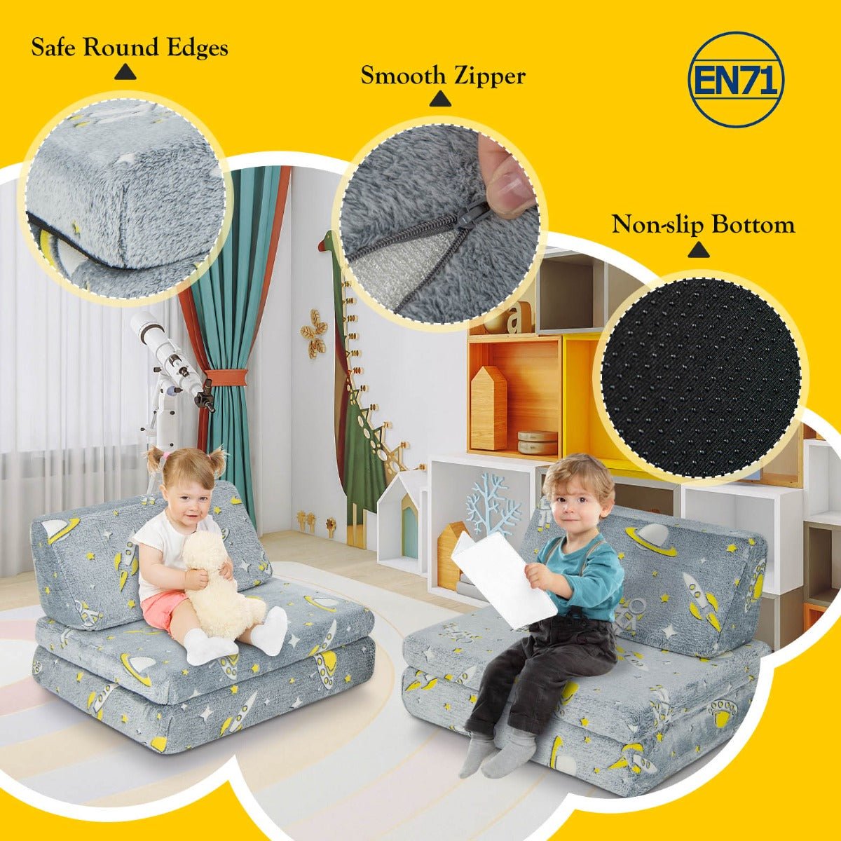 Space Themed Modular Couch for Kids