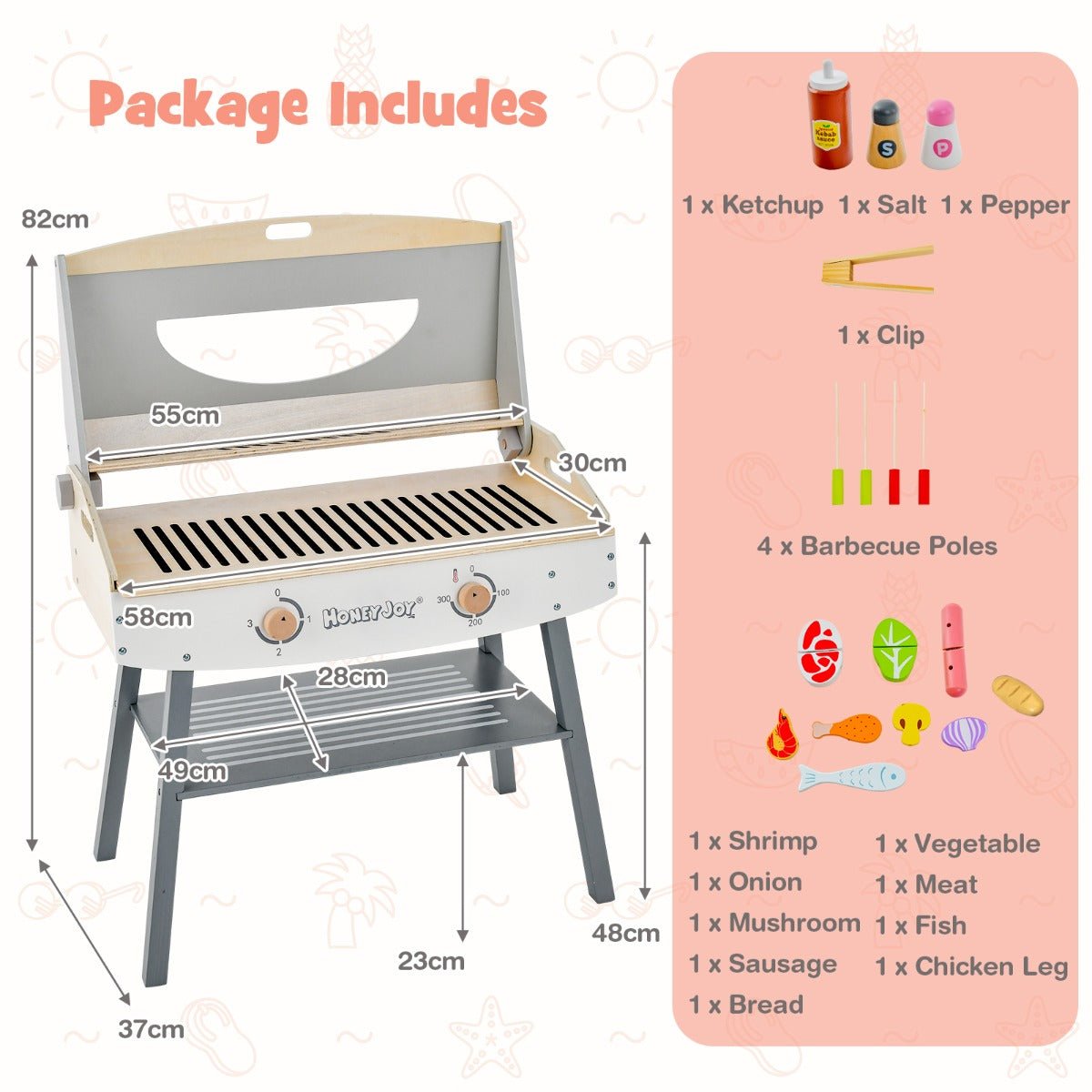 Cook, Play, and Explore with Our Wooden BBQ Set