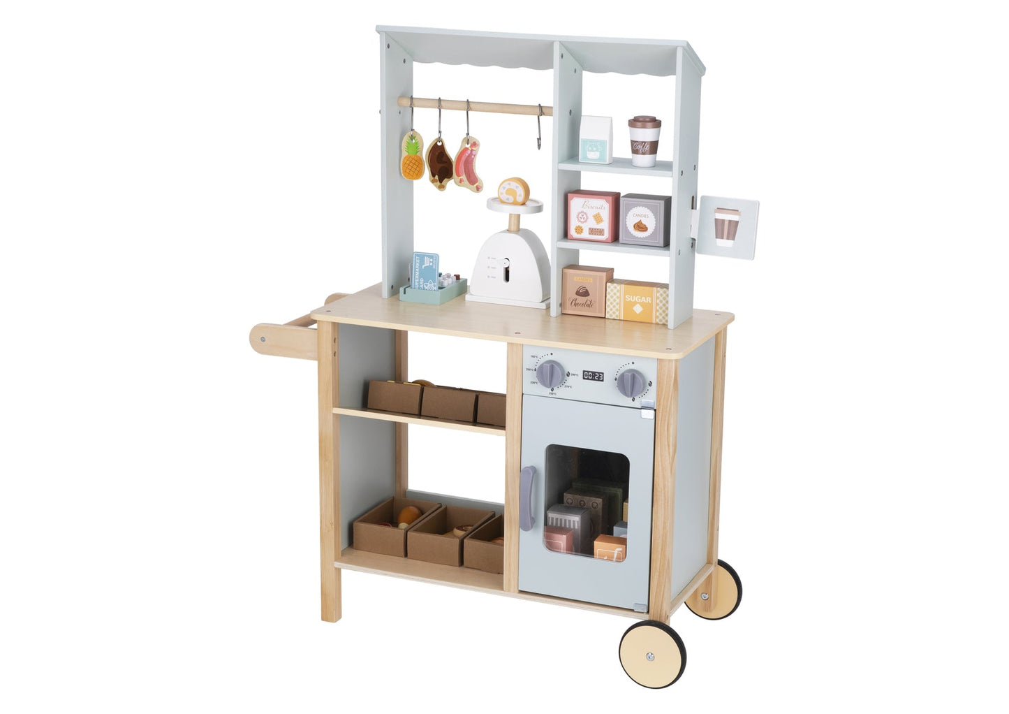 Colorful playset resembling a grocery store, perfect for imaginative play in kids home.