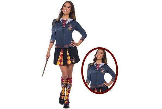 Harry Potter Gryffindor costume top for adults, perfect for Halloween and cosplay parties.