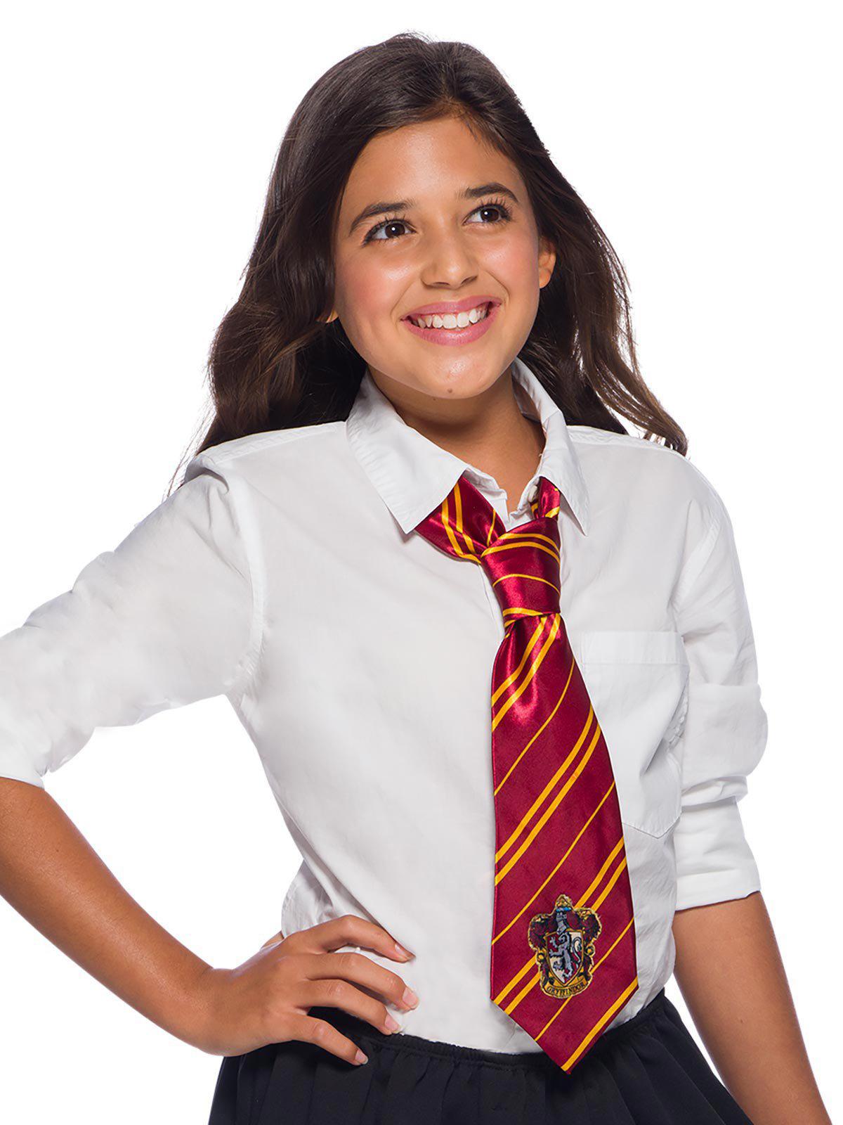 Gryffindor tie for kids, featuring official Harry Potter design, ideal for costume play