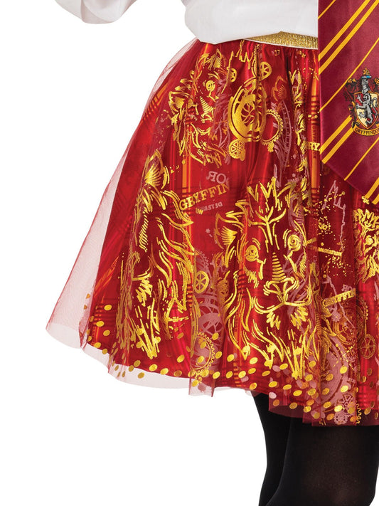 Gryffindor Tutu Skirt featuring Harry Potter theme for girls, perfect for dress-up at home.