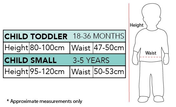 Adorable Gumnut Baby Costume for Kids Measuremnents