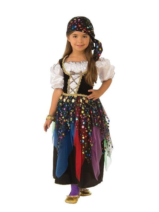 Vibrant Childs Fortune Teller Costume with Headscarf - Perfect for imaginative play at home