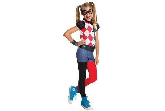 Harley Quinn DC Superhero Girls Costume, officially licensed, perfect for kids home dress-up fun.