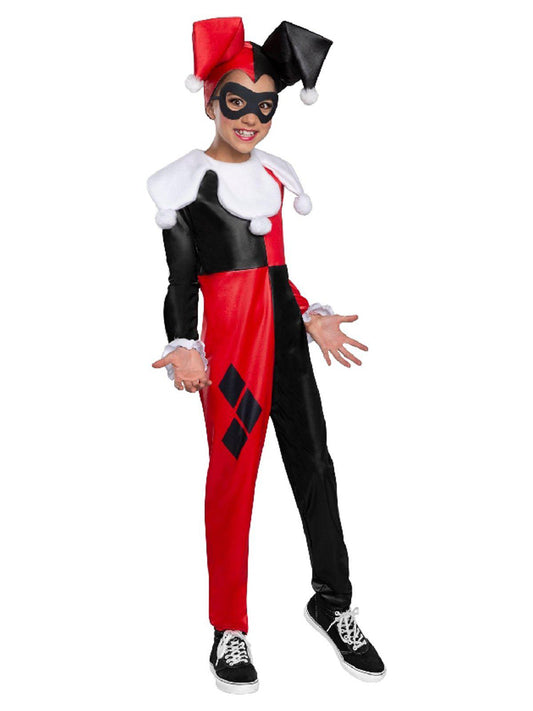 Harley Quinn DC Superhero Girls Costume for imaginative play and Halloween dress-up fun.